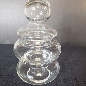 Adorable Pagoda Apothecary Stackable 3 Tiered Glass Jars 8" CHIP Price Reduced
